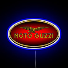 Charger l&#39;image dans la galerie, Moto Guzzi Logo Type 1 Colour RGB neon sign blue