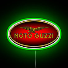 Charger l&#39;image dans la galerie, Moto Guzzi Logo Type 1 Colour RGB neon sign green