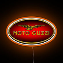 Charger l&#39;image dans la galerie, Moto Guzzi Logo Type 1 Colour RGB neon sign orange