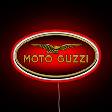 Charger l&#39;image dans la galerie, Moto Guzzi Logo Type 1 Colour RGB neon sign red