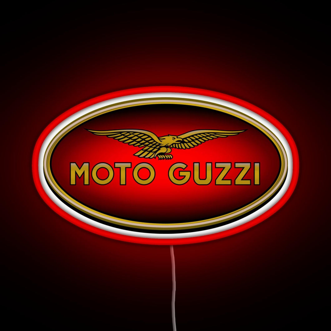 Moto Guzzi Logo Type 1 Colour RGB neon sign red