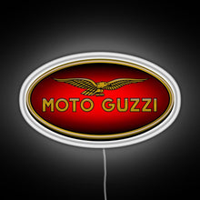 Charger l&#39;image dans la galerie, Moto Guzzi Logo Type 1 Colour RGB neon sign white 