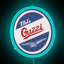 Charger l&#39;image dans la galerie, Moto guzzi RGB neon sign lightblue 