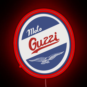 Moto guzzi RGB neon sign red