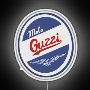 Moto guzzi RGB neon sign white 