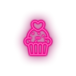 pink muffin led cake dessert love muffin relationship romance valentine day neon factory
