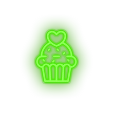 Charger l&#39;image dans la galerie, green muffin led cake dessert love muffin relationship romance valentine day neon factory