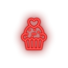 Charger l&#39;image dans la galerie, red muffin led cake dessert love muffin relationship romance valentine day neon factory