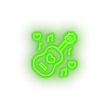 Charger l&#39;image dans la galerie, green music led guitar love music note relationship romance valentine day neon factory