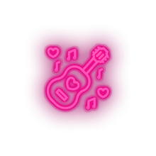 Charger l&#39;image dans la galerie, pink music led guitar love music note relationship romance valentine day neon factory