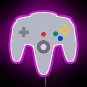 N64 controller RGB neon sign  pink
