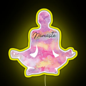 Namaste RGB neon sign yellow