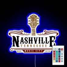 Charger l&#39;image dans la galerie, Nashville Tennessee Music City USA America Gift RGB neon sign remote