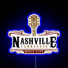 Charger l&#39;image dans la galerie, Nashville Tennessee Music City USA America Gift RGB neon sign blue