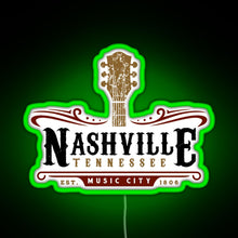 Charger l&#39;image dans la galerie, Nashville Tennessee Music City USA America Gift RGB neon sign green