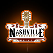 Charger l&#39;image dans la galerie, Nashville Tennessee Music City USA America Gift RGB neon sign orange