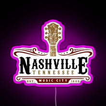 Charger l&#39;image dans la galerie, Nashville Tennessee Music City USA America Gift RGB neon sign  pink