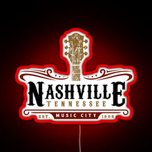Charger l&#39;image dans la galerie, Nashville Tennessee Music City USA America Gift RGB neon sign red