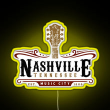 Charger l&#39;image dans la galerie, Nashville Tennessee Music City USA America Gift RGB neon sign yellow