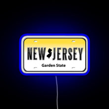 Charger l&#39;image dans la galerie, New Jersey License Plate RGB neon sign blue