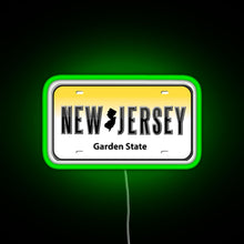 Charger l&#39;image dans la galerie, New Jersey License Plate RGB neon sign green