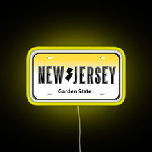 Charger l&#39;image dans la galerie, New Jersey License Plate RGB neon sign yellow