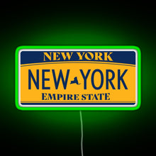 Charger l&#39;image dans la galerie, New York License Plate Sticker RGB neon sign green