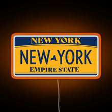 Charger l&#39;image dans la galerie, New York License Plate Sticker RGB neon sign orange
