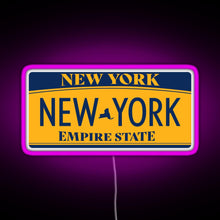 Charger l&#39;image dans la galerie, New York License Plate Sticker RGB neon sign  pink