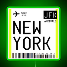 Charger l&#39;image dans la galerie, New York Mini Boarding Pass RGB neon sign green
