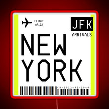 Charger l&#39;image dans la galerie, New York Mini Boarding Pass RGB neon sign red