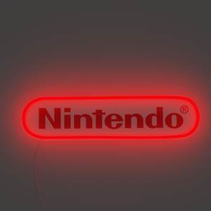 Nintendo red logo neon lights
