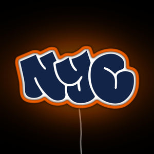 NYC New York City Graffiti Sticker RGB neon sign orange