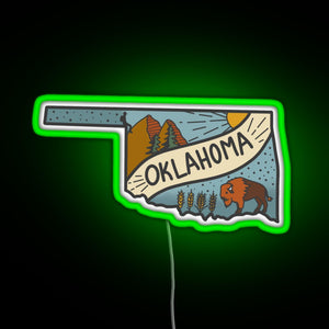 oklahoma state RGB neon sign green