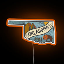 Charger l&#39;image dans la galerie, Oklahoma state RGB neon sign orange