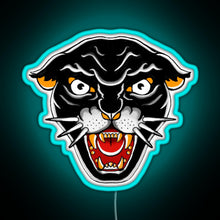 Charger l&#39;image dans la galerie, Old school Kitty cat Orange and black RGB neon sign lightblue 