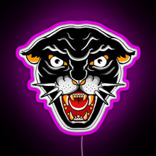 Charger l&#39;image dans la galerie, Old school Kitty cat Orange and black RGB neon sign  pink
