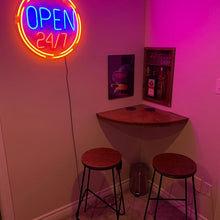 Charger l&#39;image dans la galerie, open 24/7 neon sign for bar restaurant