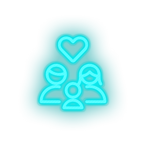 ice_blue parent family person human children heart parents child kid baby led neon factory