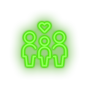 green parent family person human children heart parents child kid baby love led neon factory