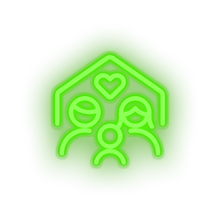 Charger l&#39;image dans la galerie, green parent family person human house children home parents child heart kid baby led neon factory