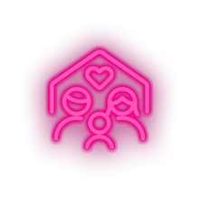 Charger l&#39;image dans la galerie, pink parent family person human house children home parents child heart kid baby led neon factory