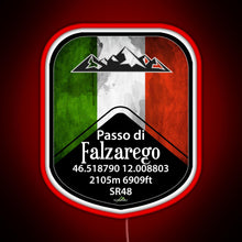 Charger l&#39;image dans la galerie, Passo Falzarego Italy Motorcycle Cycle Altitude Sticker T Shirt RGB neon sign red