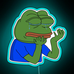 PepeHands RGB neon sign lightblue 