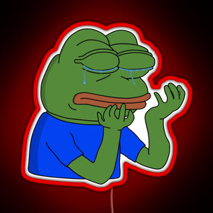 PepeHands RGB neon sign red