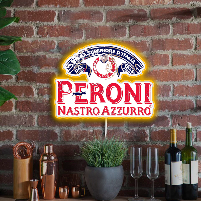 Peroni neon sign Yellow