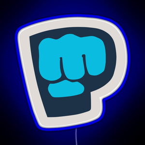 Pewdiepie Brofist Logo RGB neon sign blue