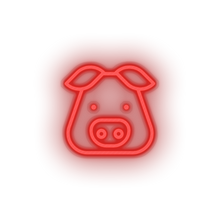Charger l&#39;image dans la galerie, red pig led animal cartoon fauna herbivore pig pork zoo neon factory