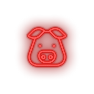 red pig led animal cartoon fauna herbivore pig pork zoo neon factory