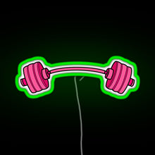 Charger l&#39;image dans la galerie, pink curved barbell RGB neon sign green